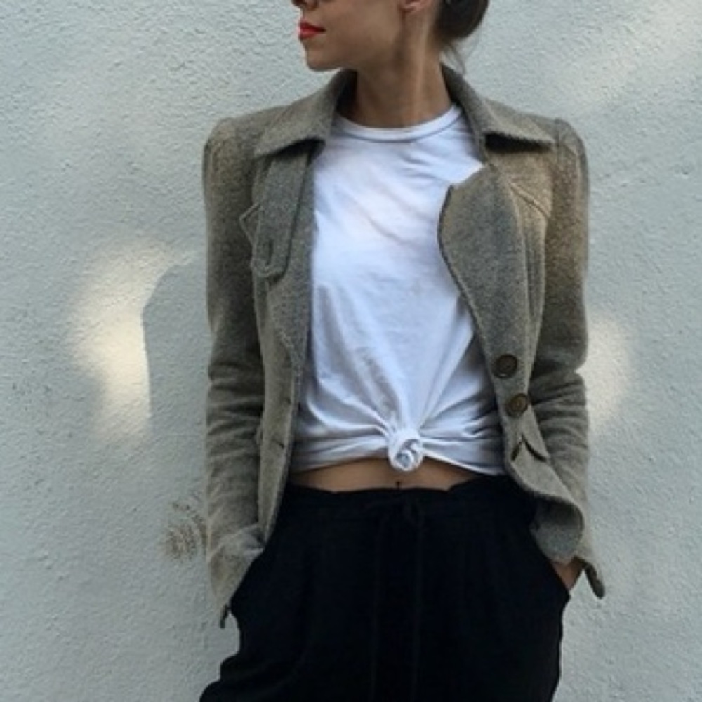 Nanette Lepore Women's d’Orsay’ Tan Tweed Jacket XS w/ Unique Details - Picture 9 of 12